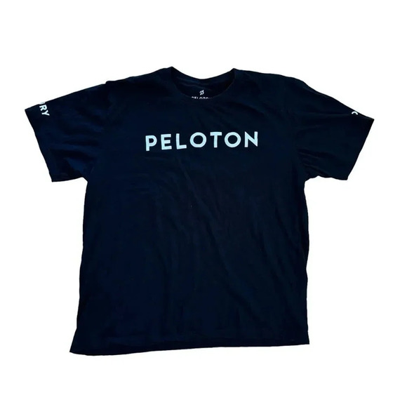 Peloton Black Top T-shirt Tee Century 100 Crew Neck Short Sleeve M - Picture 1 of 8